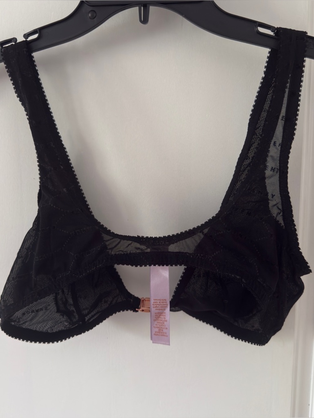 SAVAGE X FENTY BLACK MESH BRALETTE FRONT CLASP LARGE SHEER